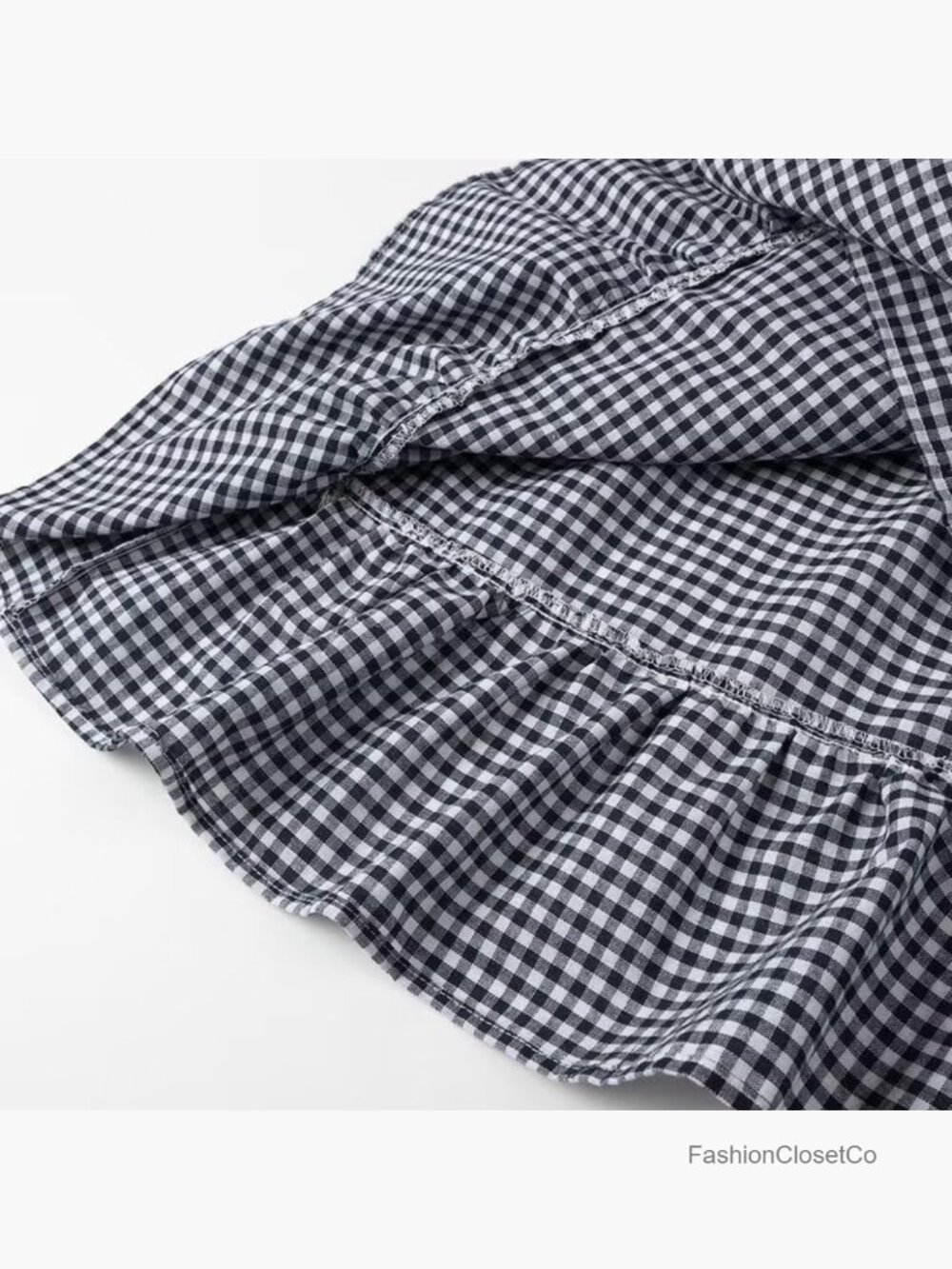 Gingham Lobster Print Maxi Dress Ruffle Linen Sun Dress - Picture 6 of 6